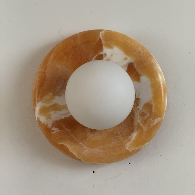 Renisenne Wandleuchte aus gelbem Onyx