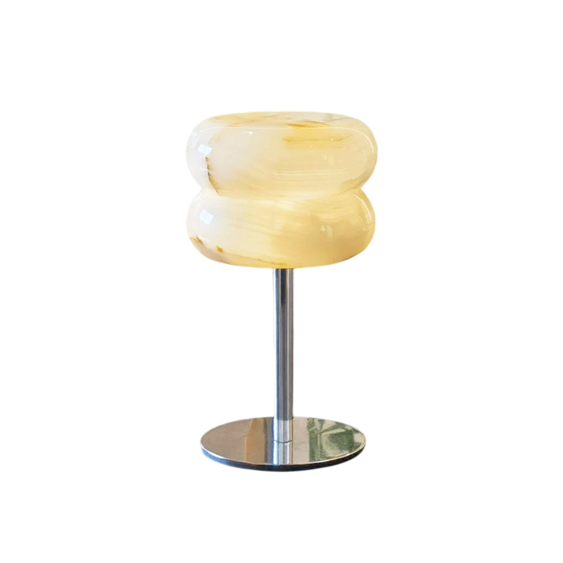 Nivaraine Tischleuchte aus Alabaster in Donut-Form