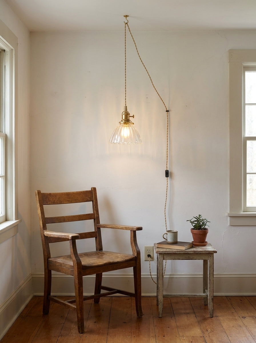 Celinira Pendelleuchte aus Glas mit Stecker