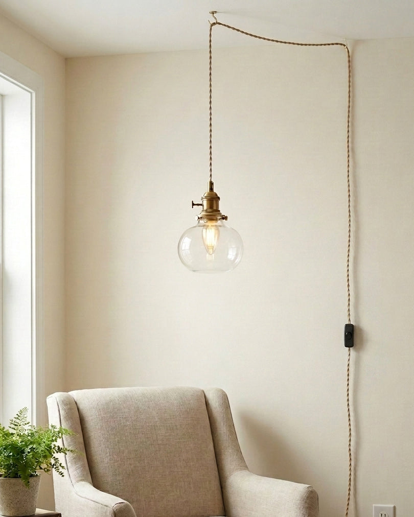 Celinira Pendelleuchte aus Glas mit Stecker