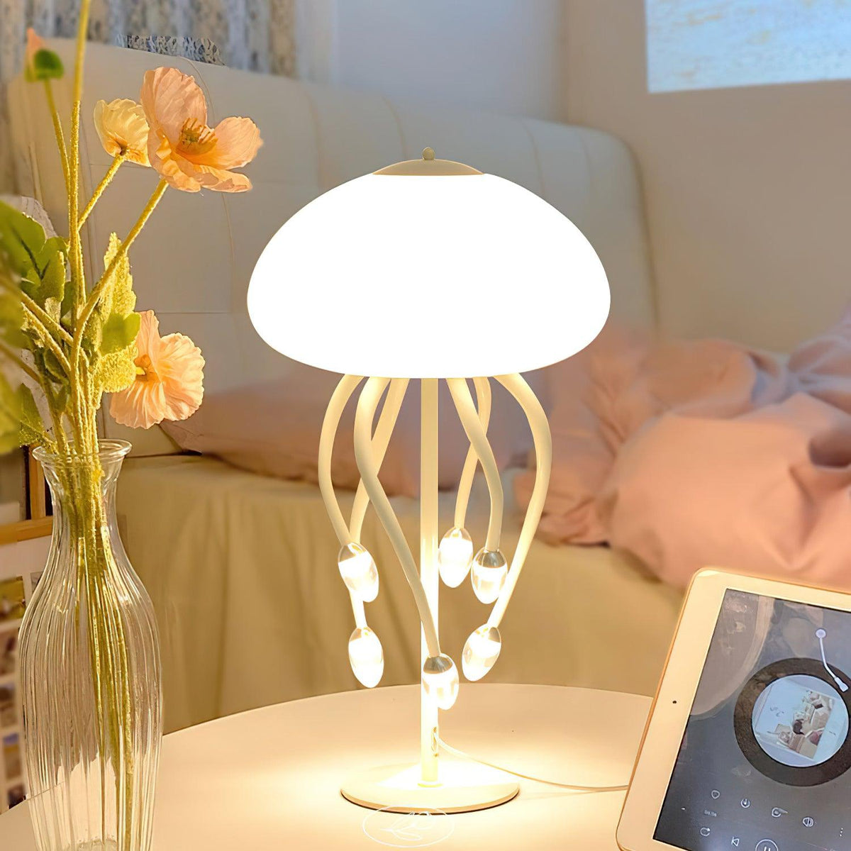 Zosilyra Tischlampe aus Glas in Quallenform