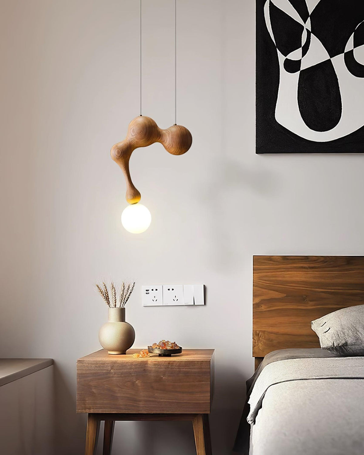 Hale luxuriöse Pendelleuchte aus Holz