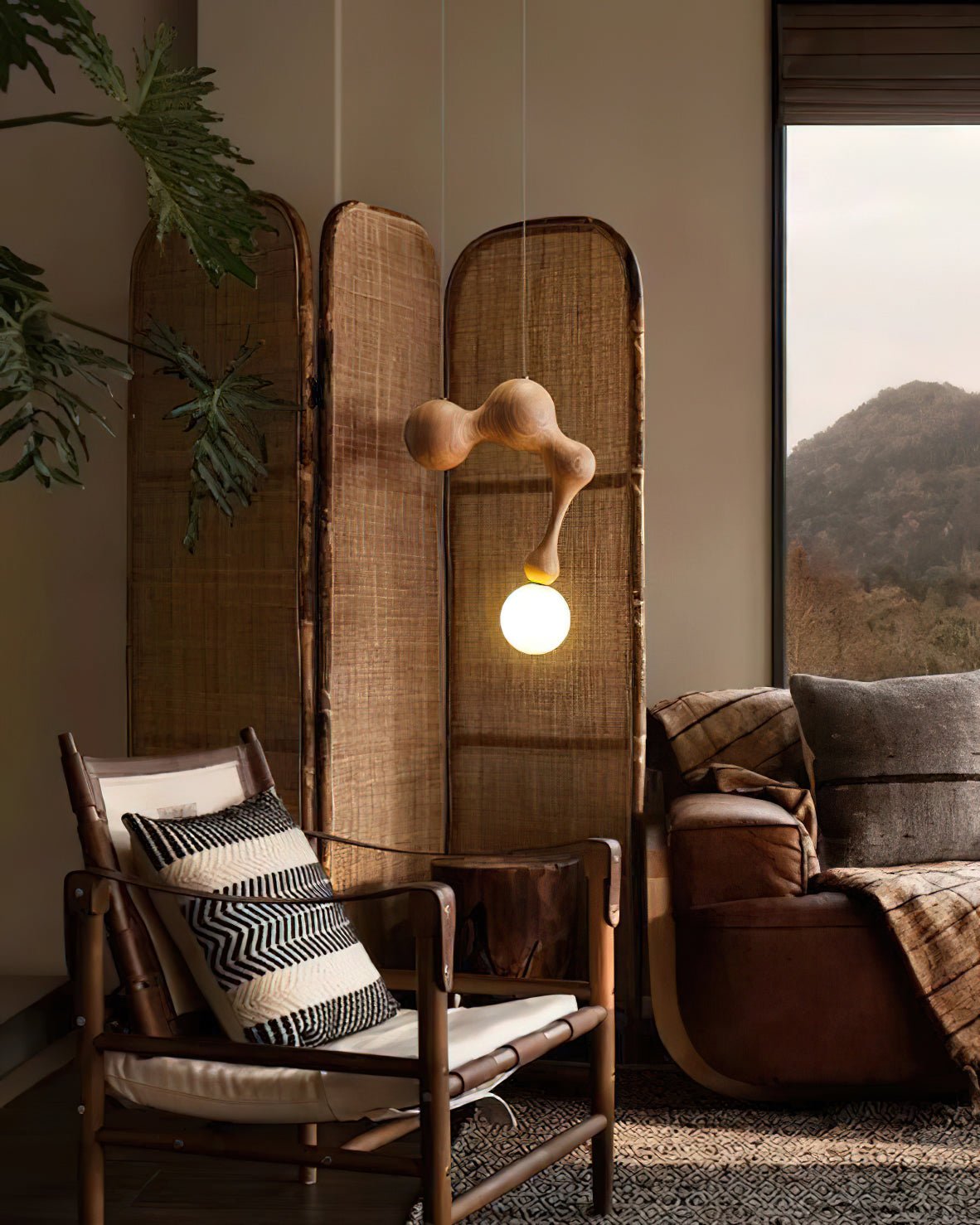 Hale luxuriöse Pendelleuchte aus Holz