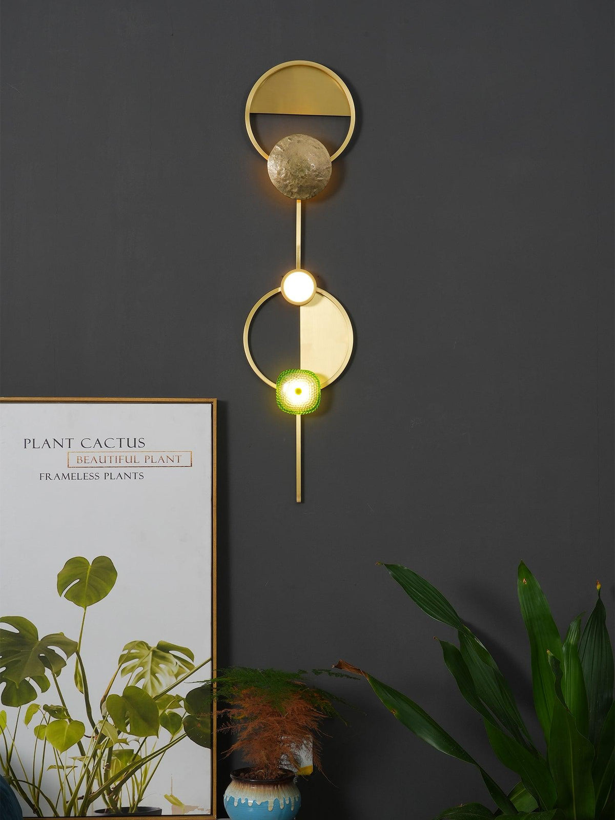 Elynis Messing & Glas moderne Wandleuchte