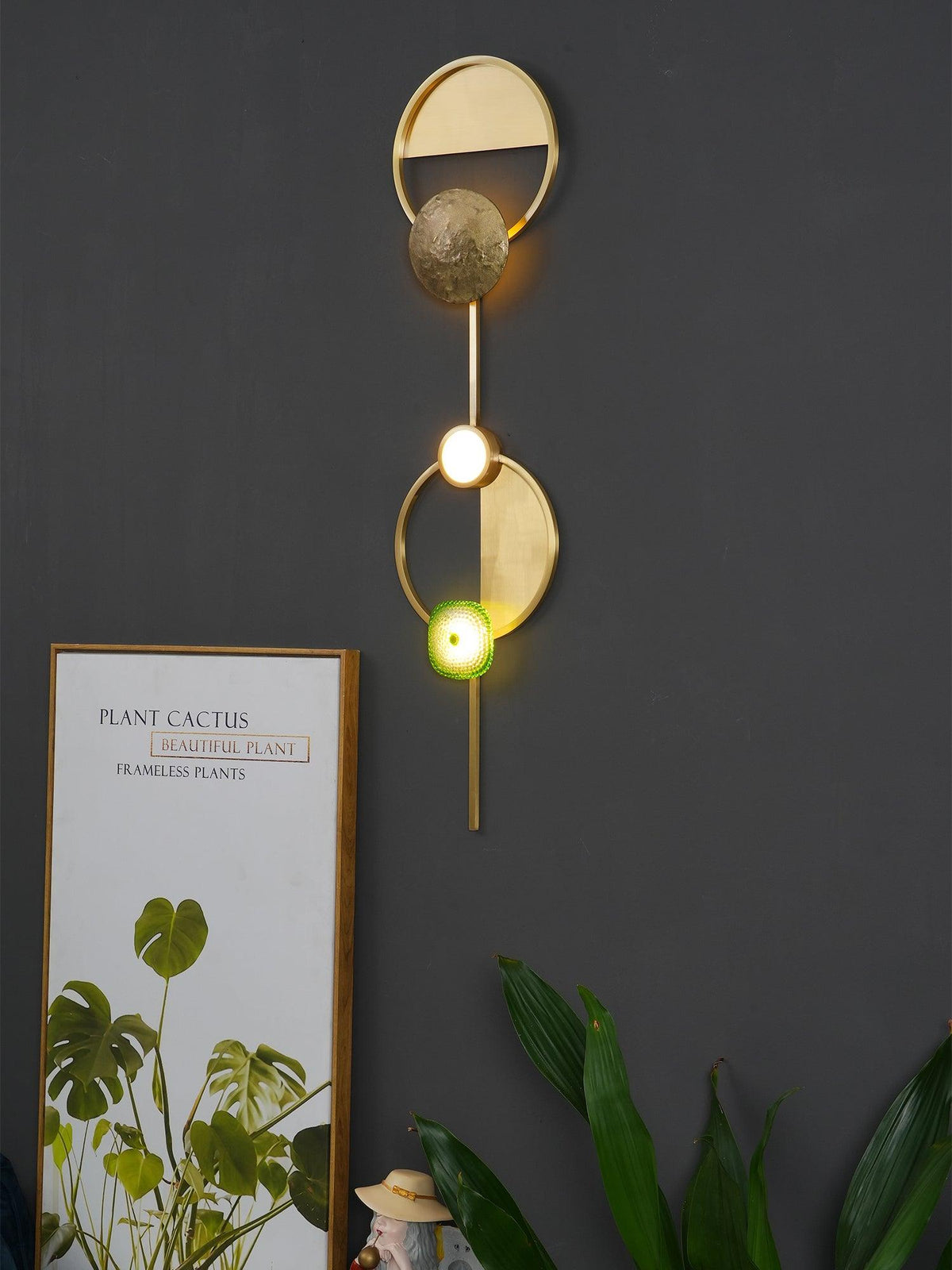 Elynis Messing & Glas moderne Wandleuchte