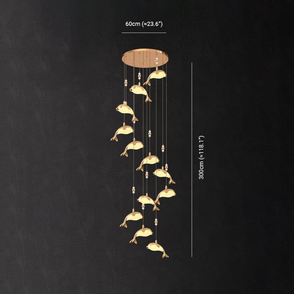 Arisha Design LED Pendelleuchte Schlaf/Esszimmer/Kinderzimmer Gold