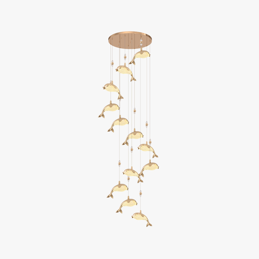 Arisha Design LED Pendelleuchte Schlaf/Esszimmer/Kinderzimmer Gold