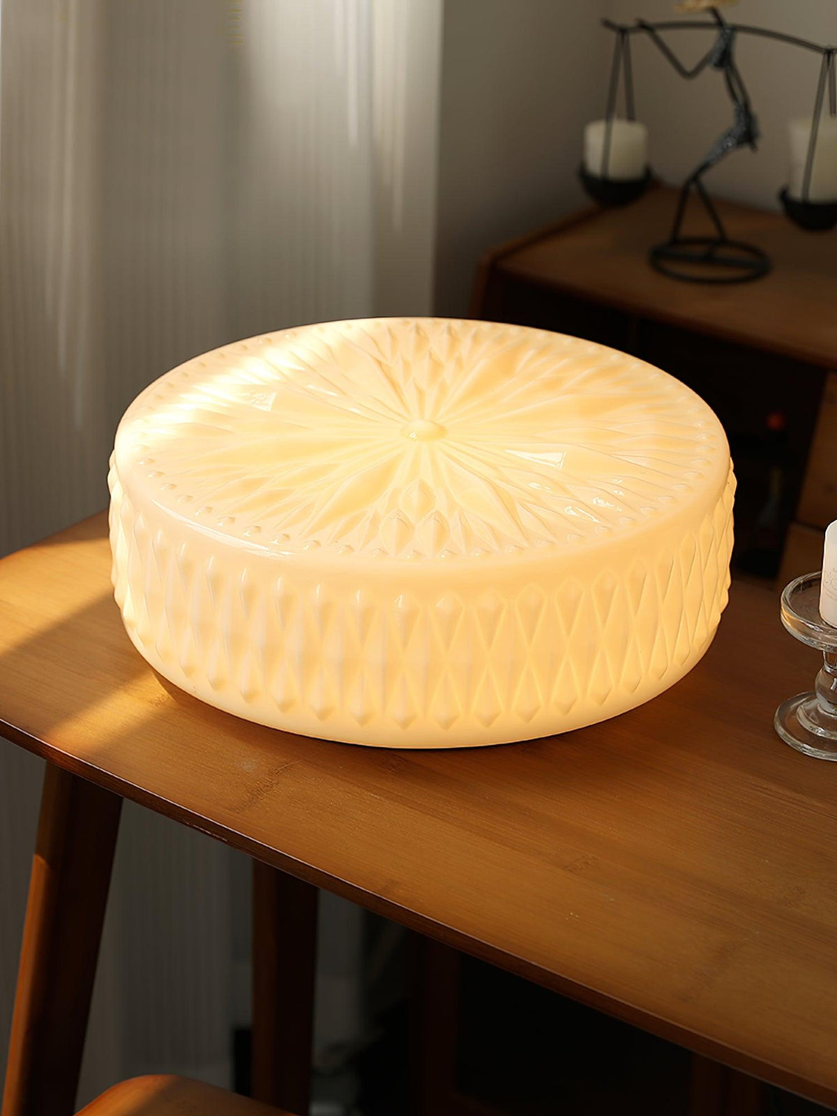 Lioriira Deckenleuchte mit Lampenschirm aus Glas und Acryl im modernen Mondkuchen-Stil