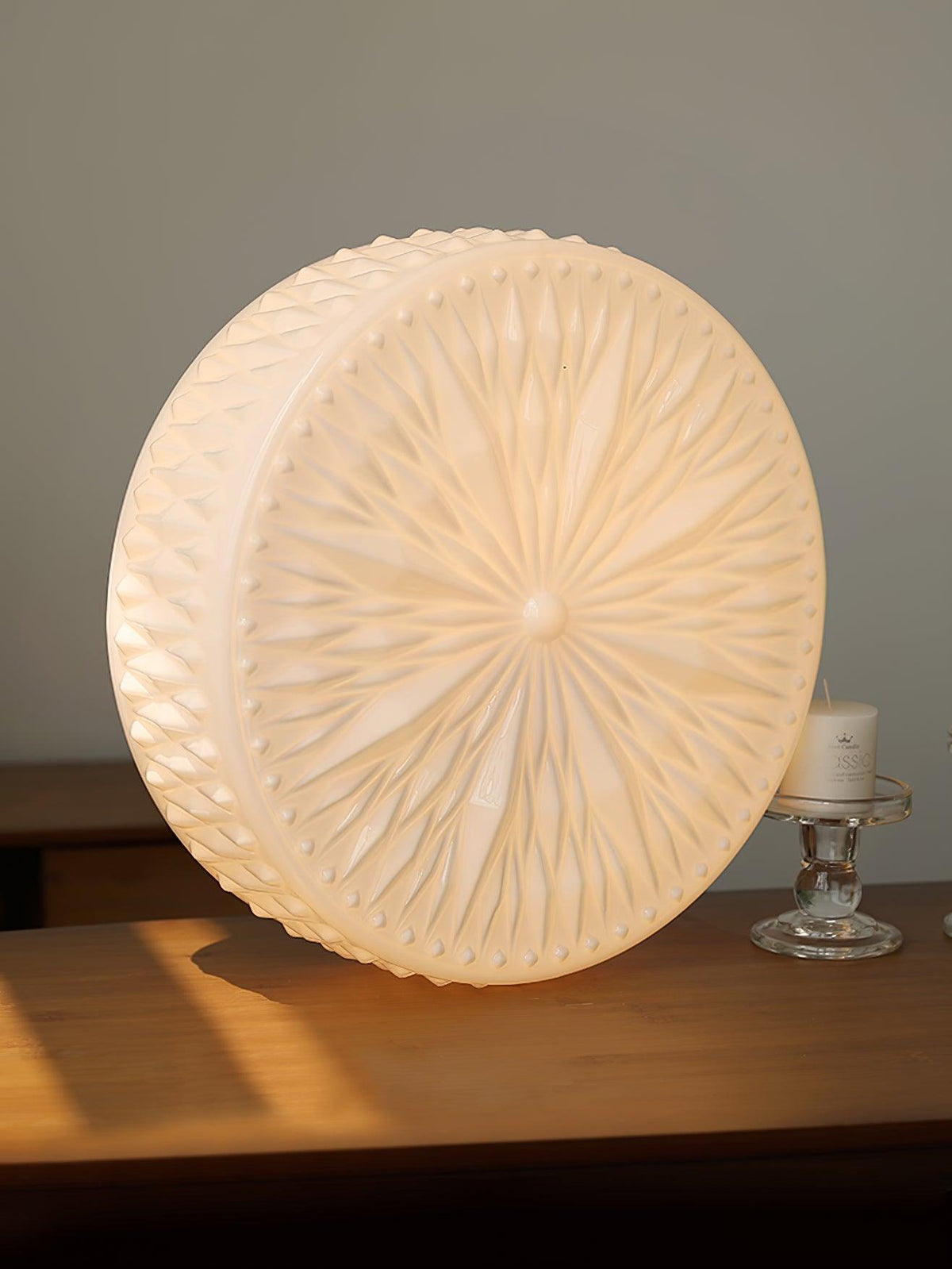 Lioriira Deckenleuchte mit Lampenschirm aus Glas und Acryl im modernen Mondkuchen-Stil