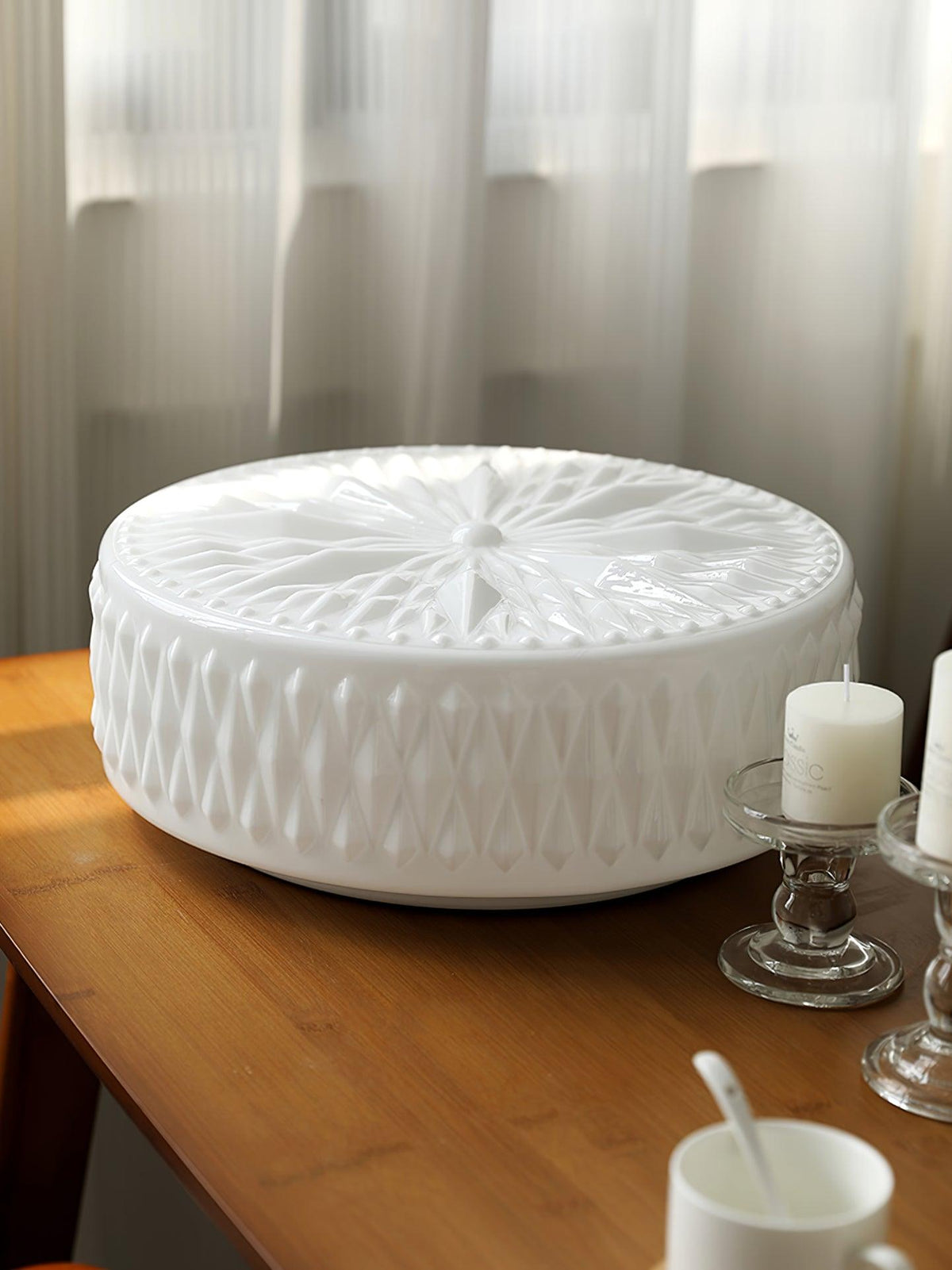 Lioriira Deckenleuchte mit Lampenschirm aus Glas und Acryl im modernen Mondkuchen-Stil