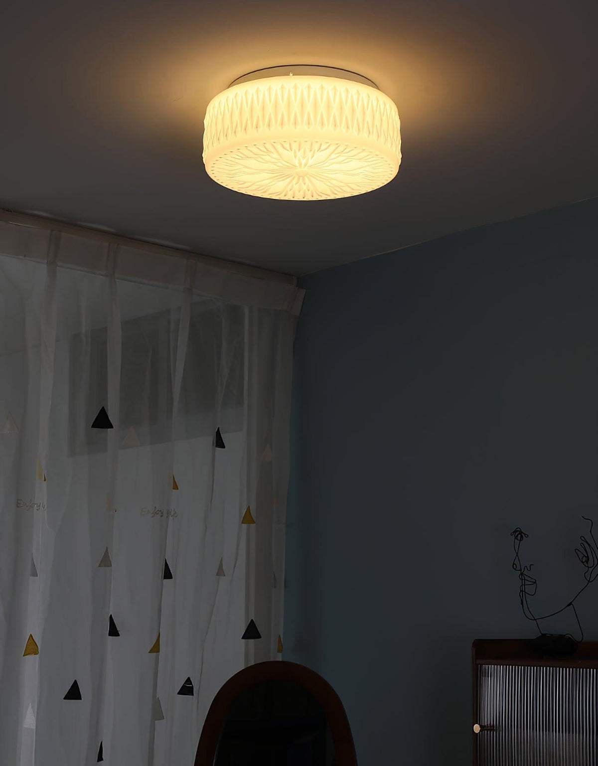 Lioriira Deckenleuchte mit Lampenschirm aus Glas und Acryl im modernen Mondkuchen-Stil
