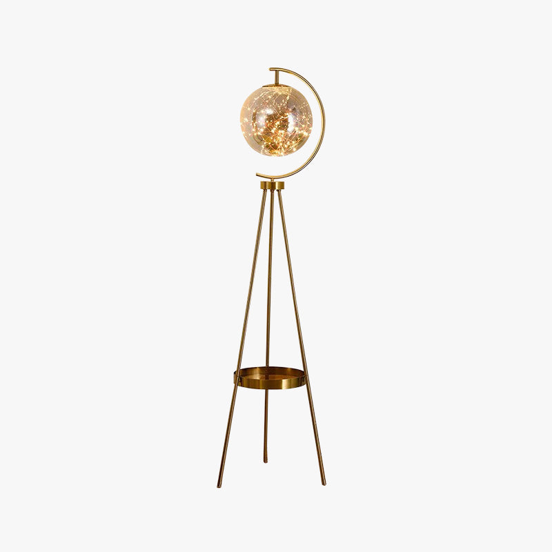 Arisha Moderne Sternenkugel Glas Stehlampe, Gold, Schalfzimmer