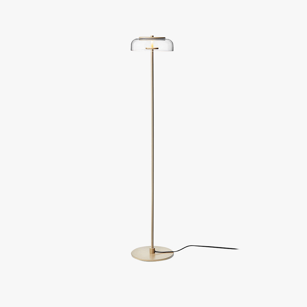 Arisha Modern Kreis Klar Glas Stehleuchte, Grau/Gold, Wohnzimmer