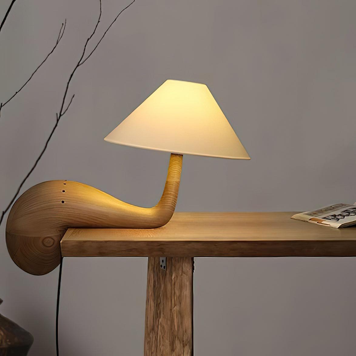 Solisise Holzkunst-Tischleuchte