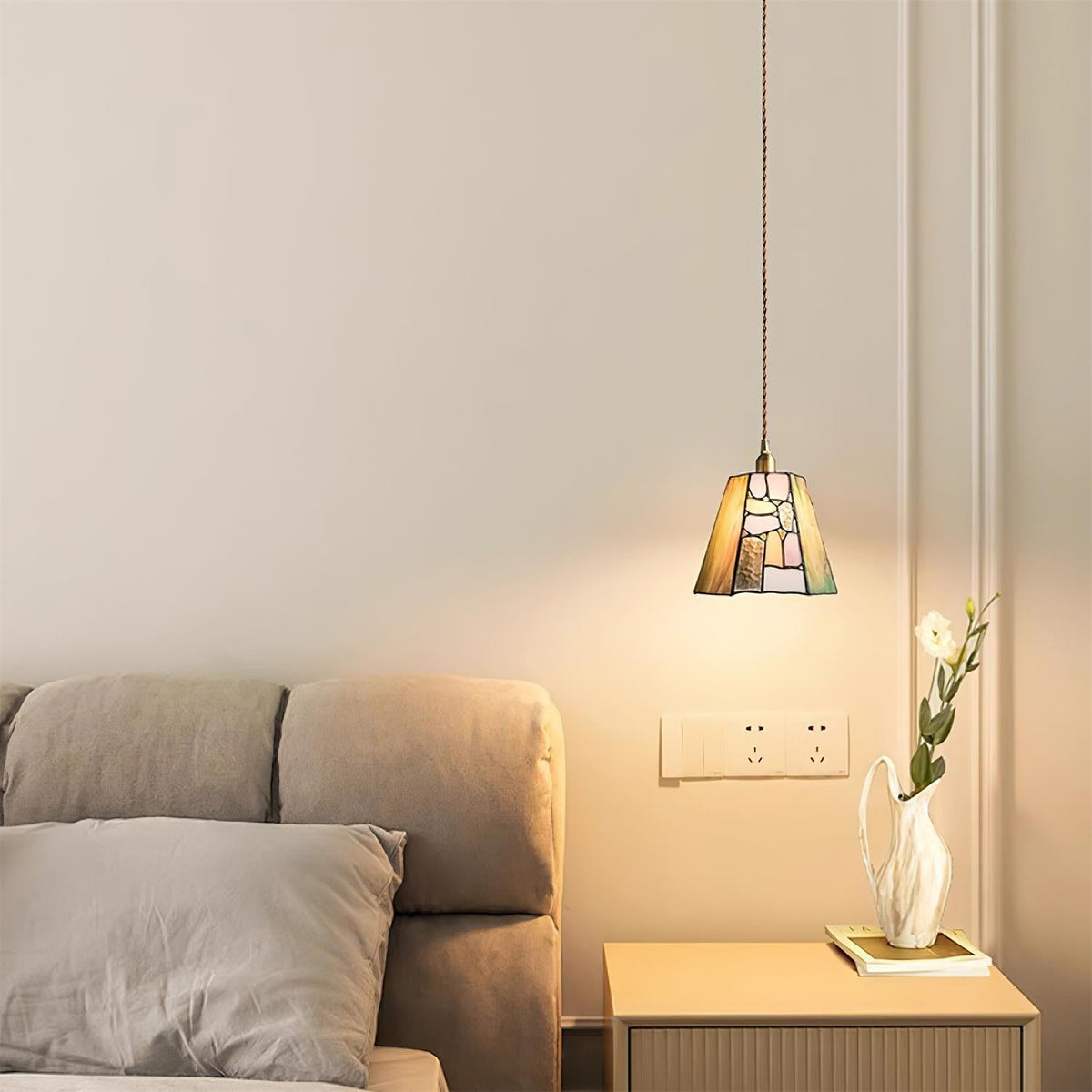 Fira Pendelleuchte Tiffany-Stil Buntglas