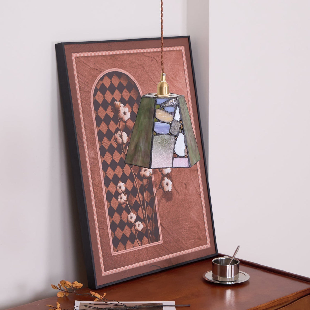 Fira Pendelleuchte Tiffany-Stil Buntglas