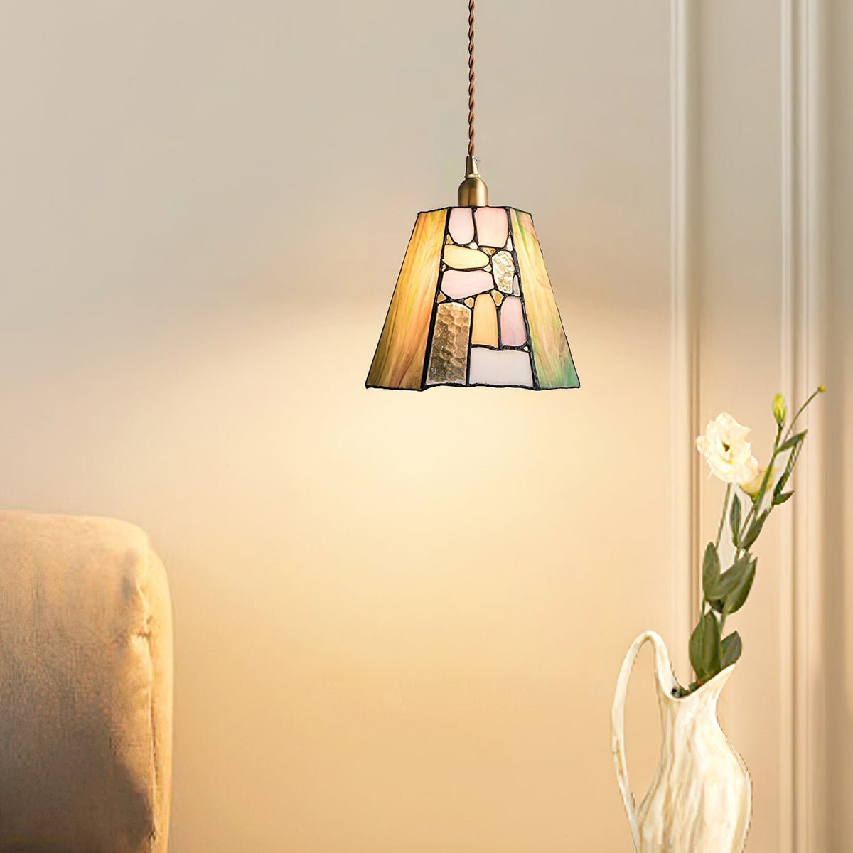 Fira Pendelleuchte Tiffany-Stil Buntglas