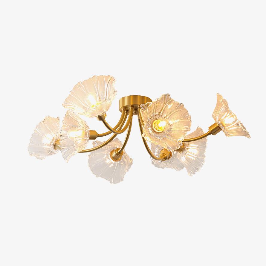 Celoreria Deckenleuchte aus Glas mit Blütenform und Petal-Design, elegant und zeitgenössisch