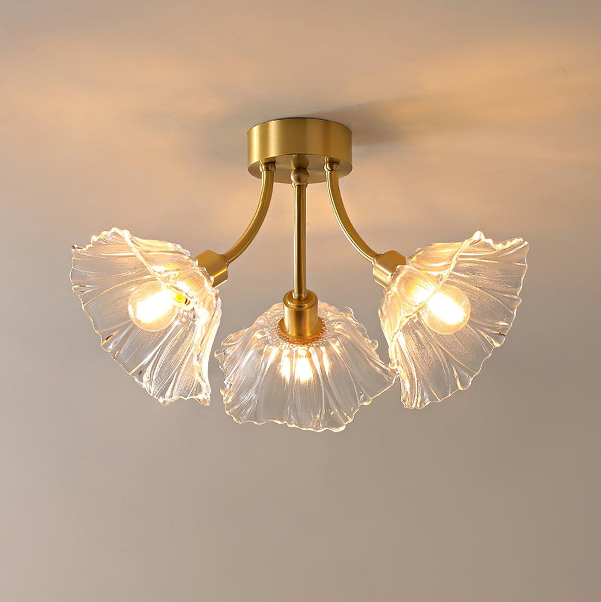 Celoreria Deckenleuchte aus Glas mit Blütenform und Petal-Design, elegant und zeitgenössisch