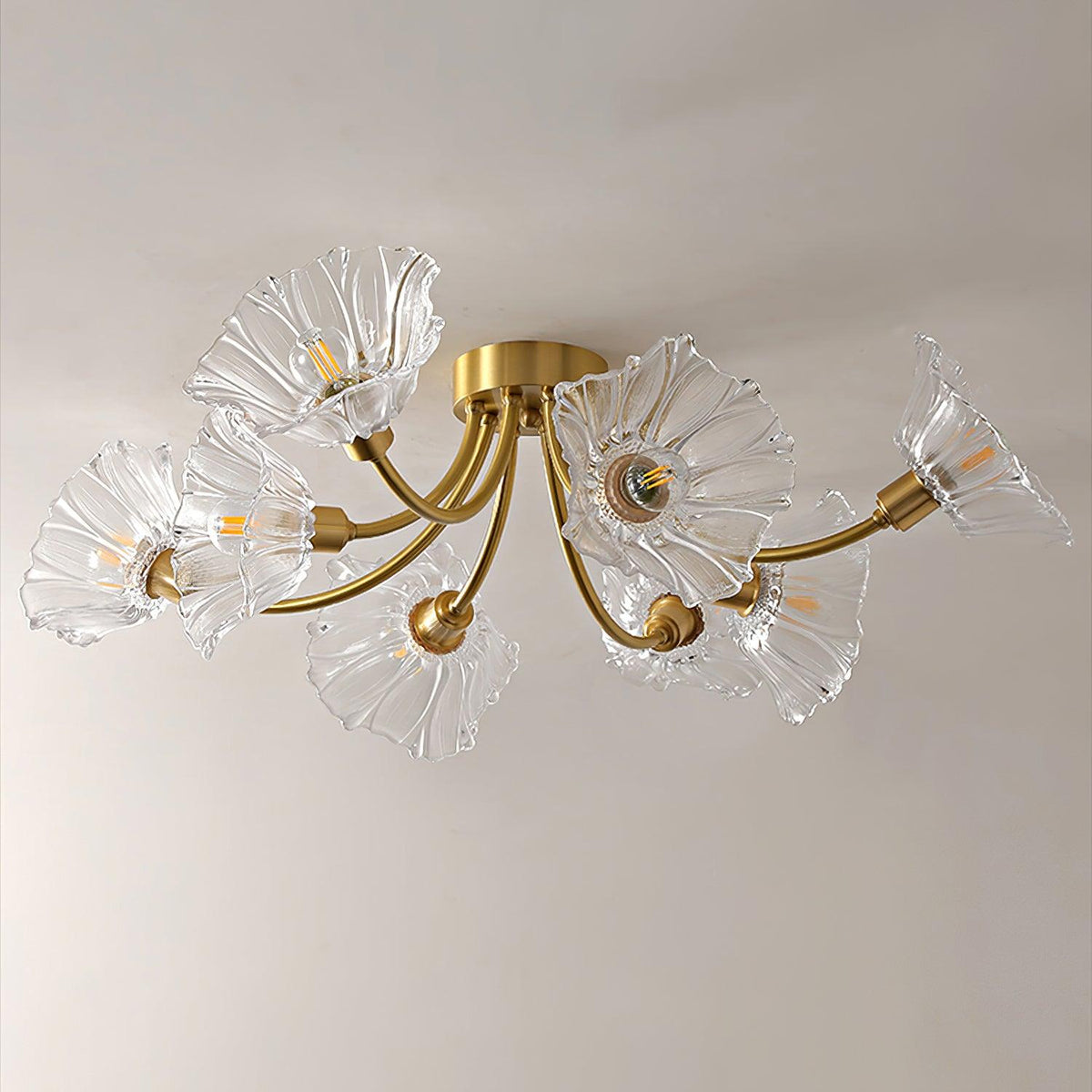 Celoreria Deckenleuchte aus Glas mit Blütenform und Petal-Design, elegant und zeitgenössisch