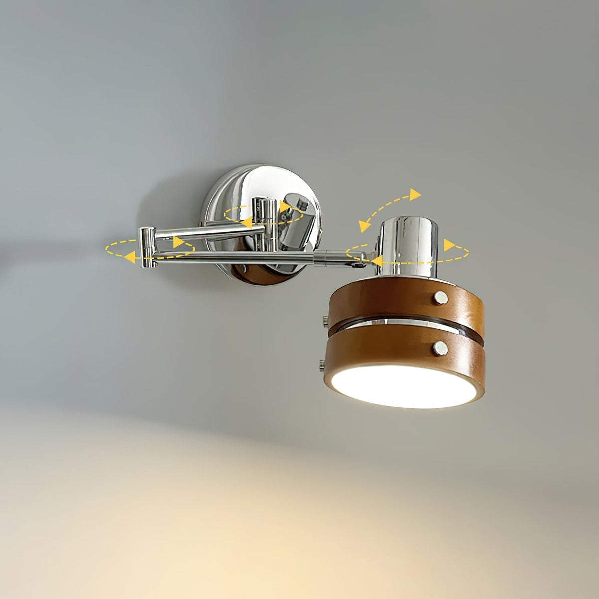 Karry Wandleuchte aus Holz mit verstellbarem Arm im Mid-Century-Stil