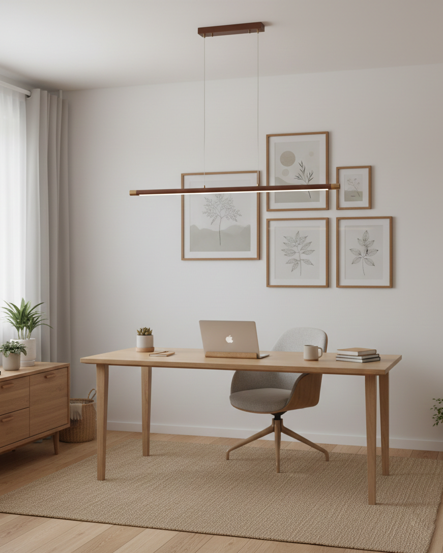Dash lineare Pendelleuchte aus Holz