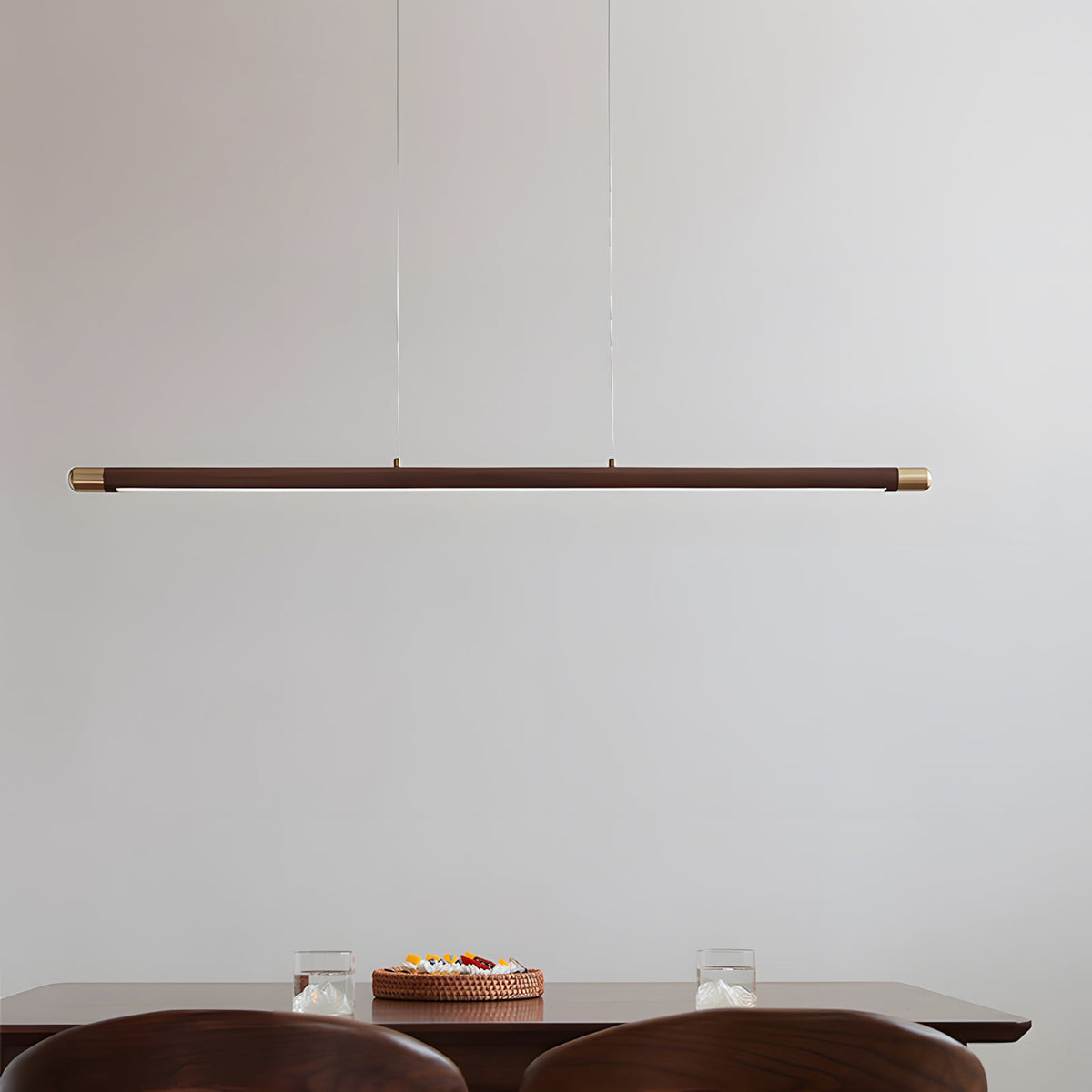 Dash lineare Pendelleuchte aus Holz