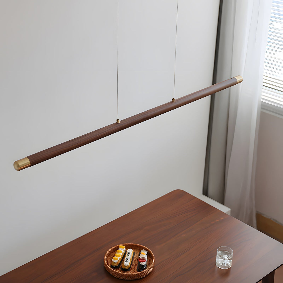 Dash lineare Pendelleuchte aus Holz