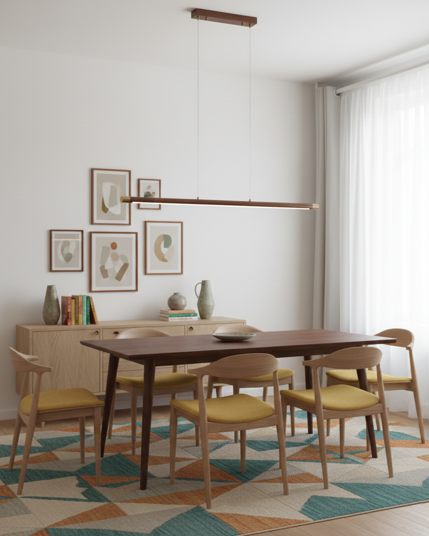 Dash lineare Pendelleuchte aus Holz