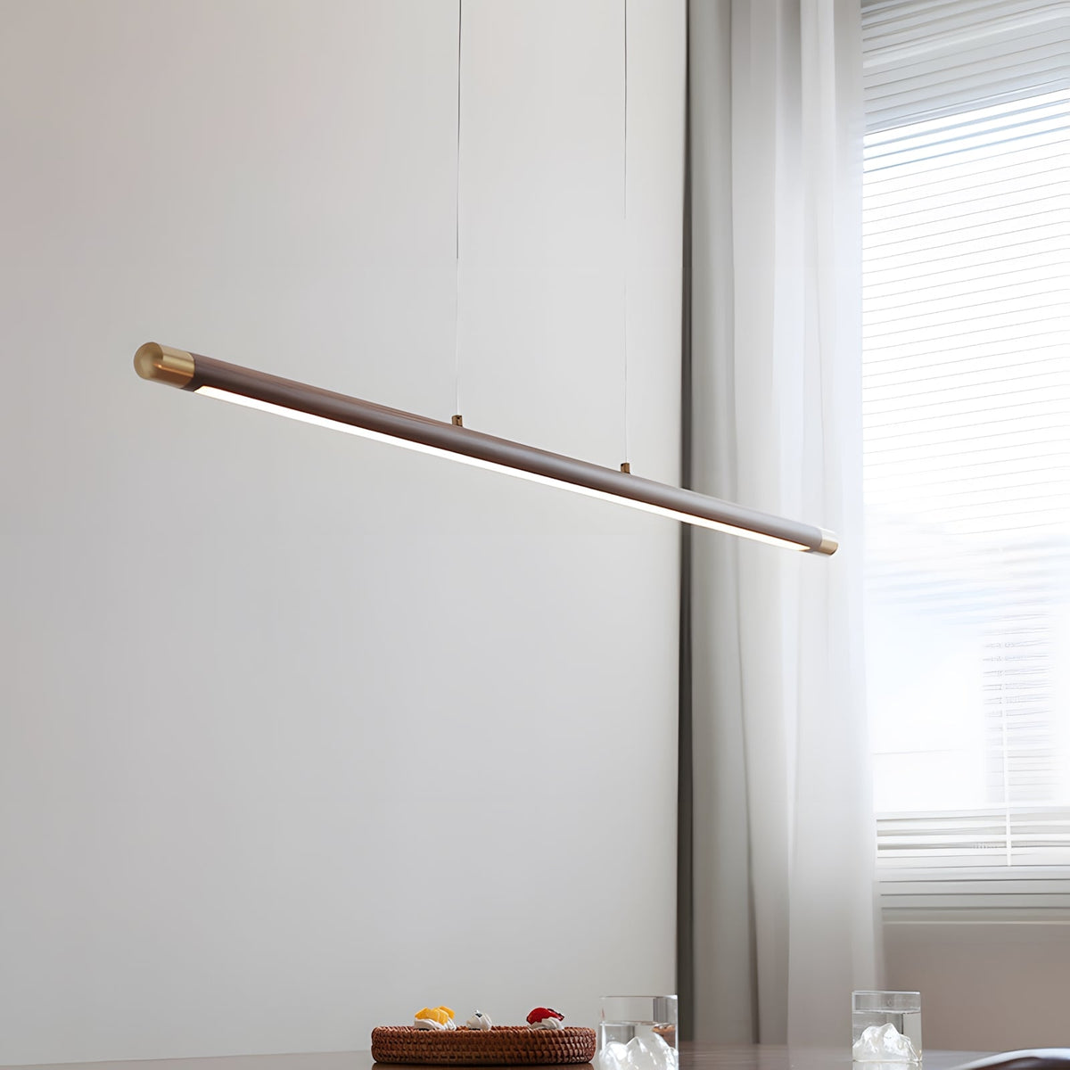 Dash lineare Pendelleuchte aus Holz