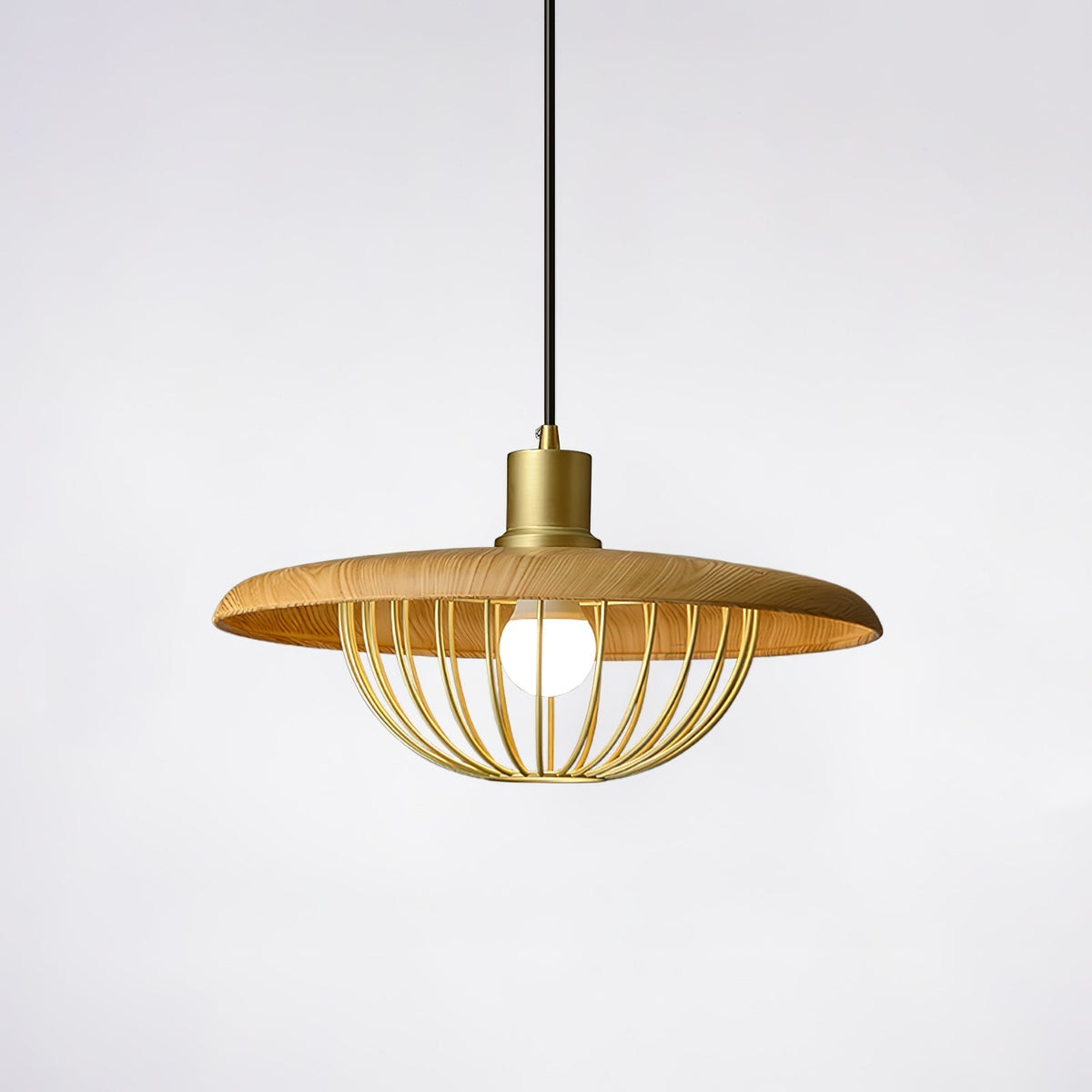 Rinoira Retro-Vintage-Pendelleuchte aus Holz