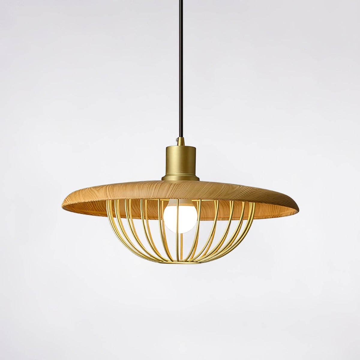 Rinoira Retro-Vintage-Pendelleuchte aus Holz