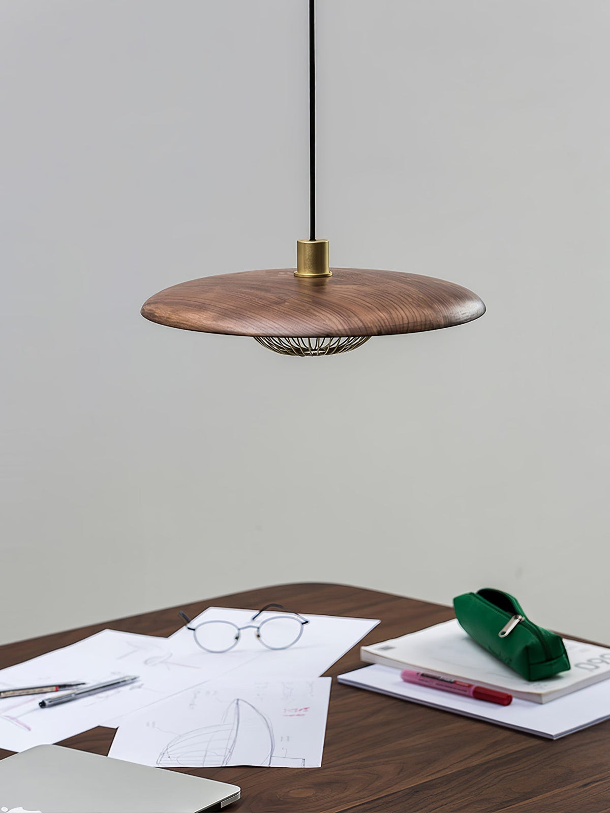 Rinoira Retro-Vintage-Pendelleuchte aus Holz