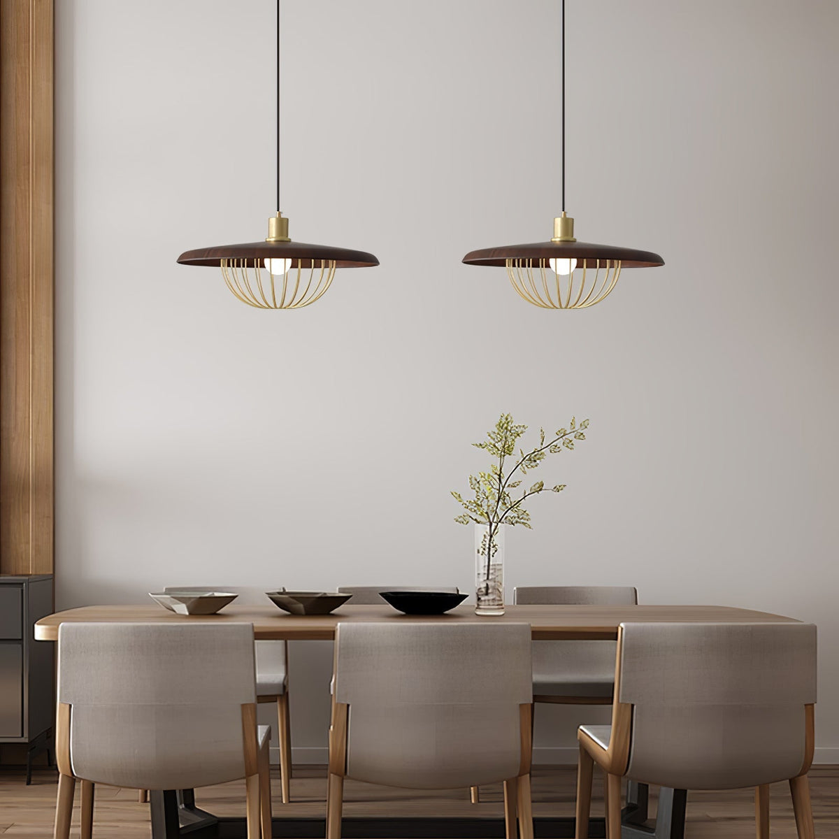 Rinoira Retro-Vintage-Pendelleuchte aus Holz
