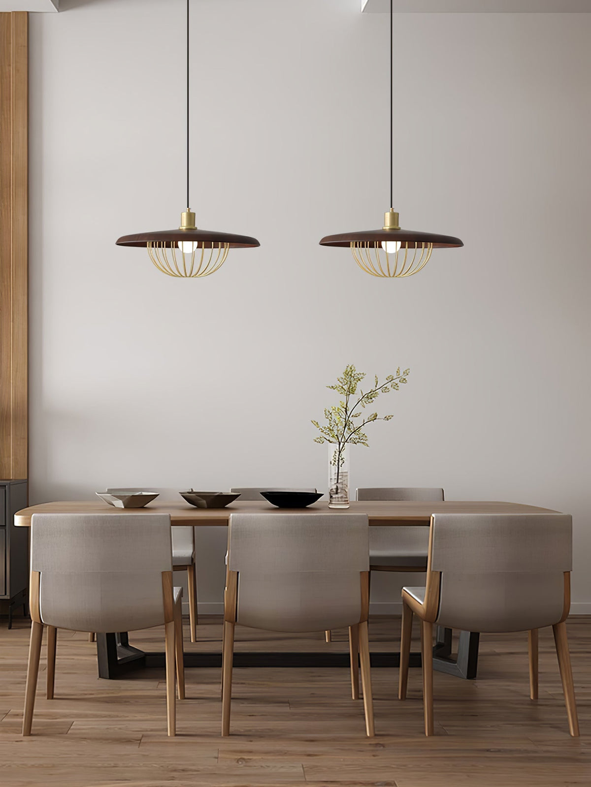 Rinoira Retro-Vintage-Pendelleuchte aus Holz
