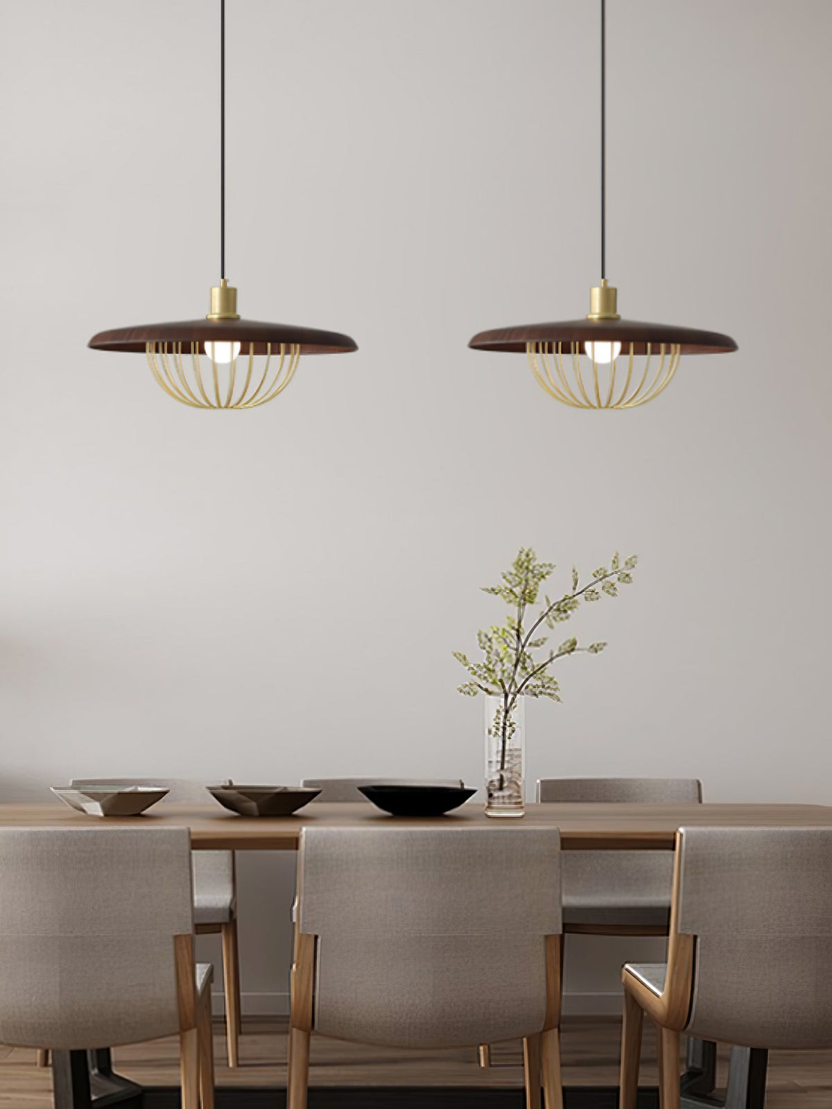 Rinoira Retro-Vintage-Pendelleuchte aus Holz