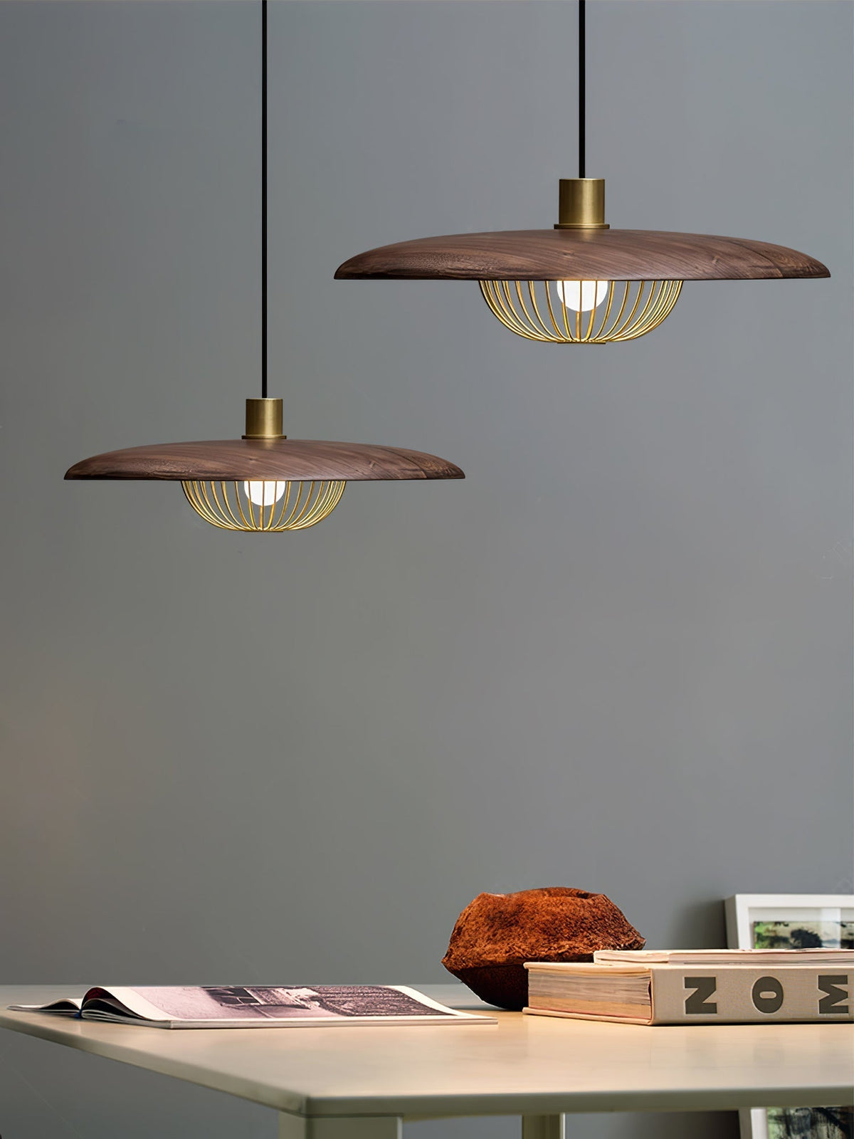 Rinoira Retro-Vintage-Pendelleuchte aus Holz