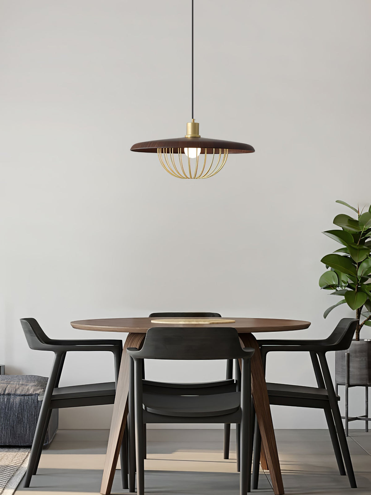 Rinoira Retro-Vintage-Pendelleuchte aus Holz