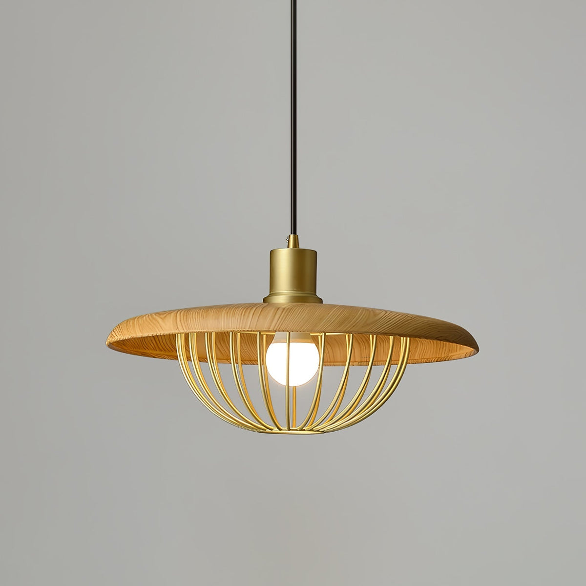 Rinoira Retro-Vintage-Pendelleuchte aus Holz