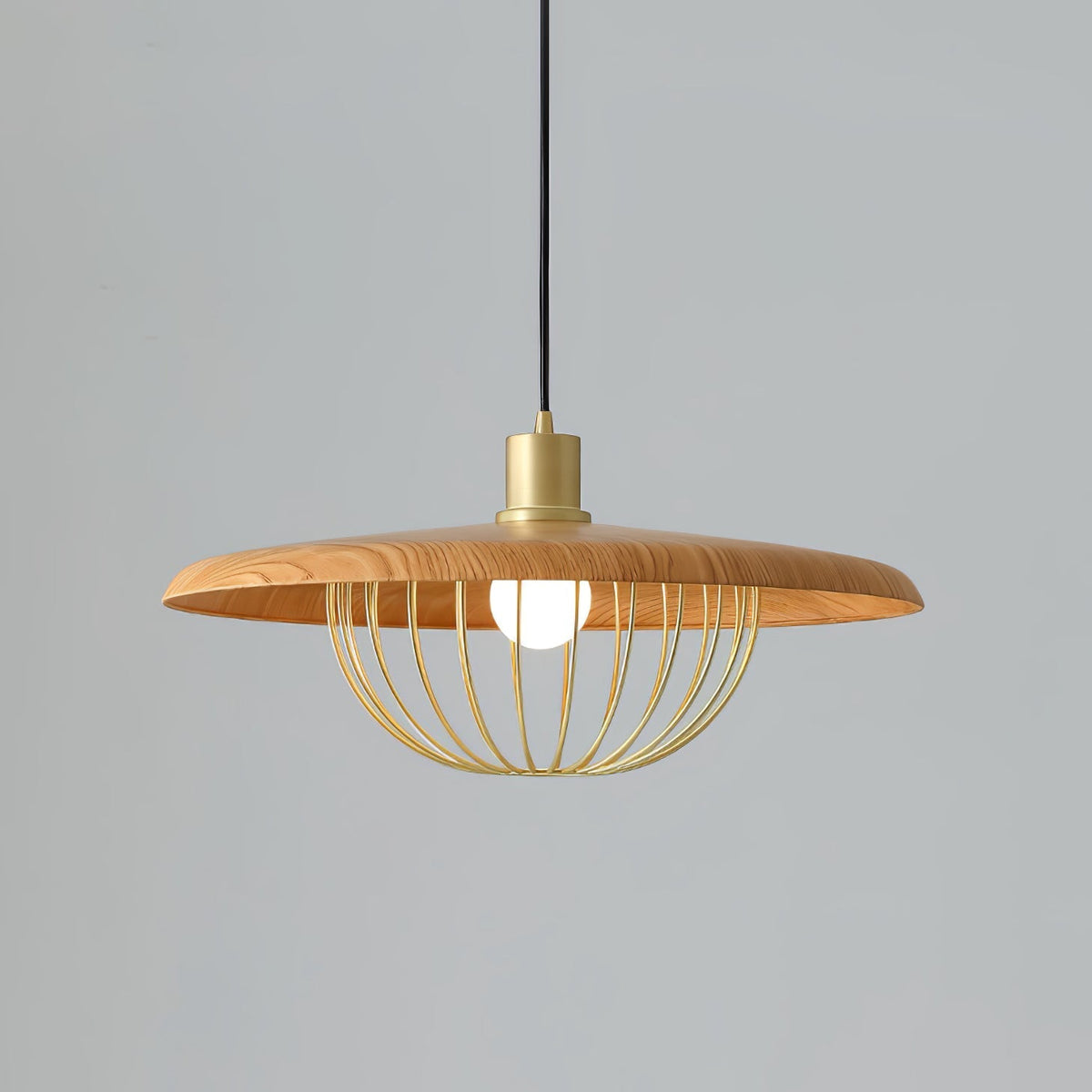 Rinoira Retro-Vintage-Pendelleuchte aus Holz