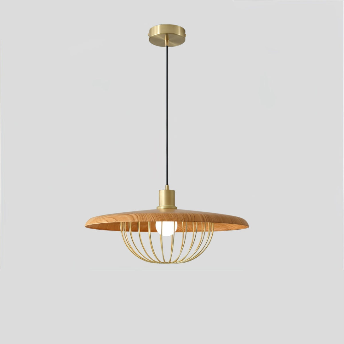 Rinoira Retro-Vintage-Pendelleuchte aus Holz