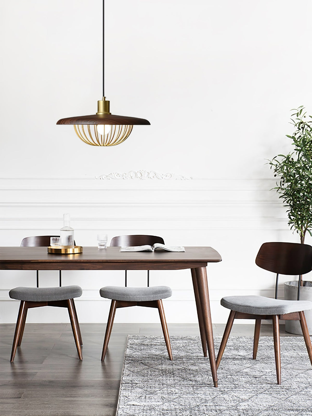 Rinoira Retro-Vintage-Pendelleuchte aus Holz