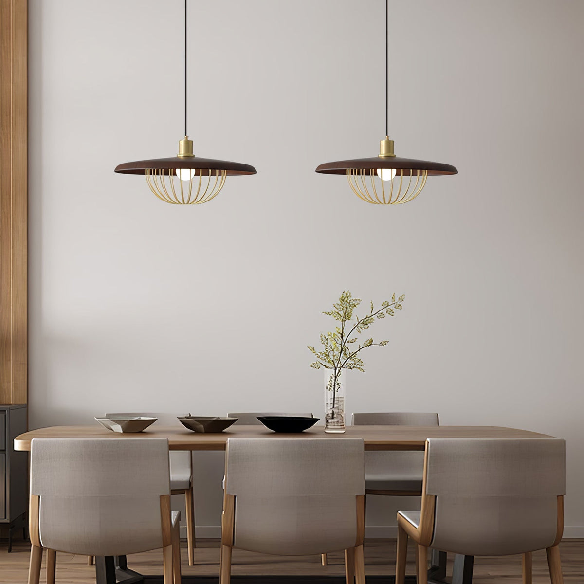 Rinoira Retro-Vintage-Pendelleuchte aus Holz