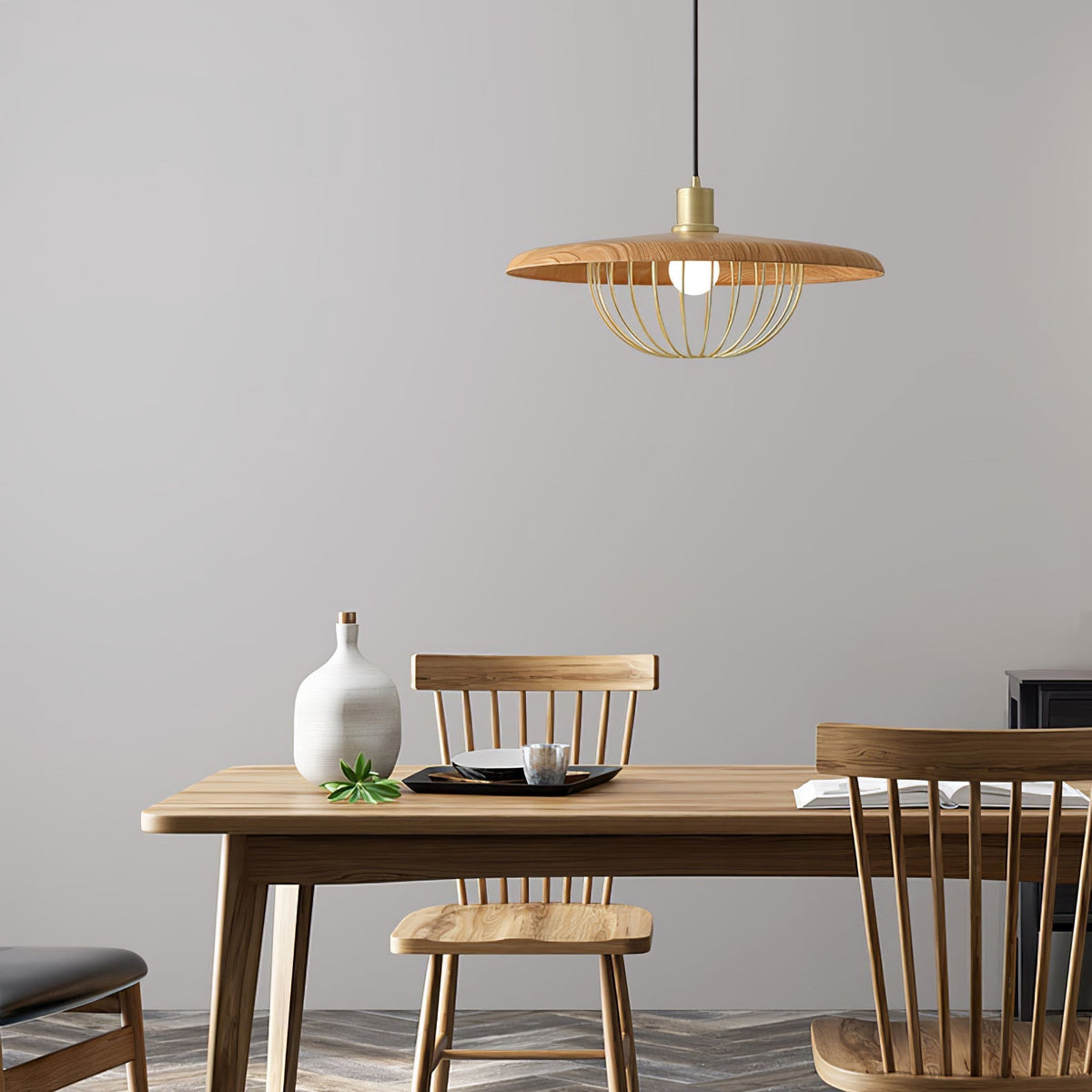 Rinoira Retro-Vintage-Pendelleuchte aus Holz