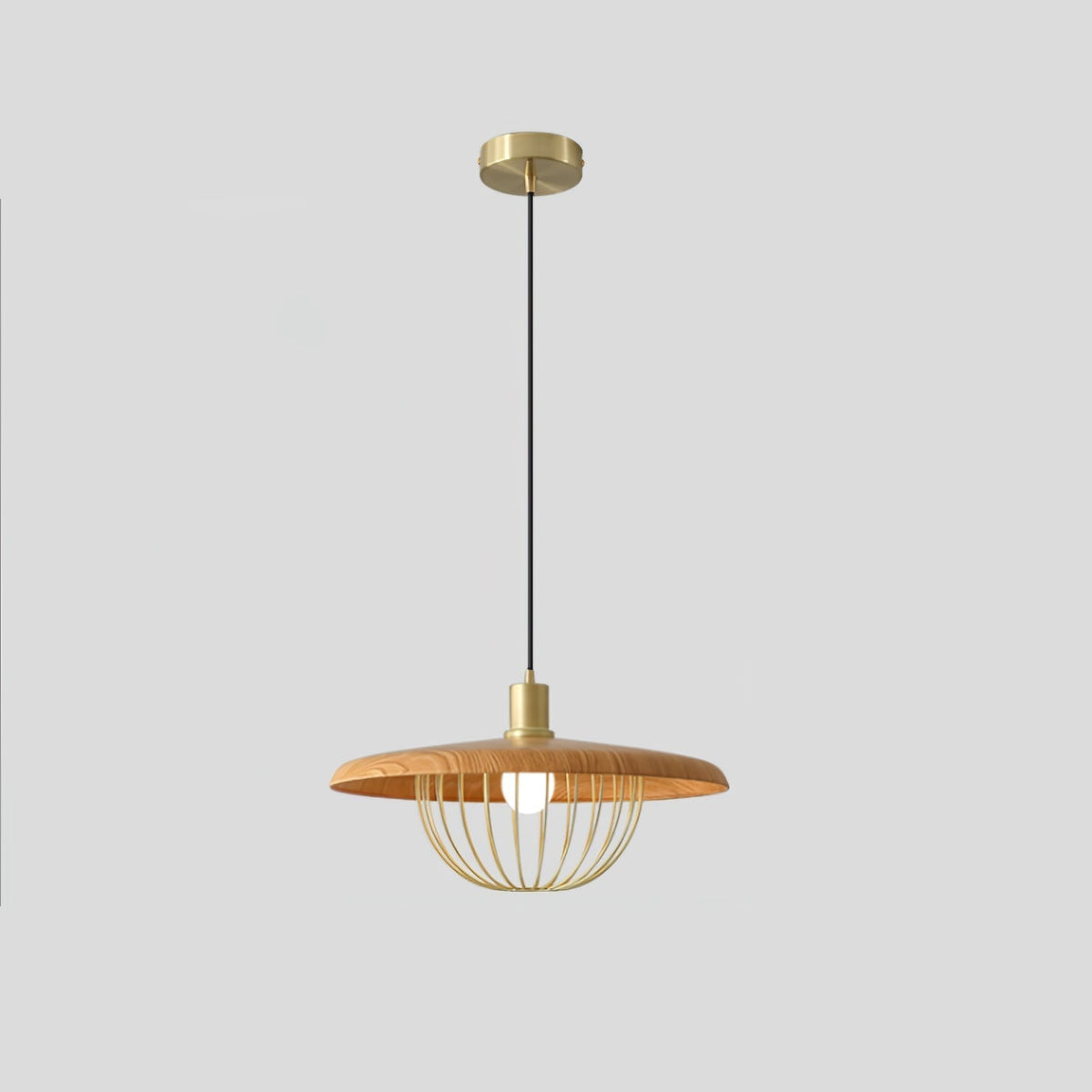 Rinoira Retro-Vintage-Pendelleuchte aus Holz