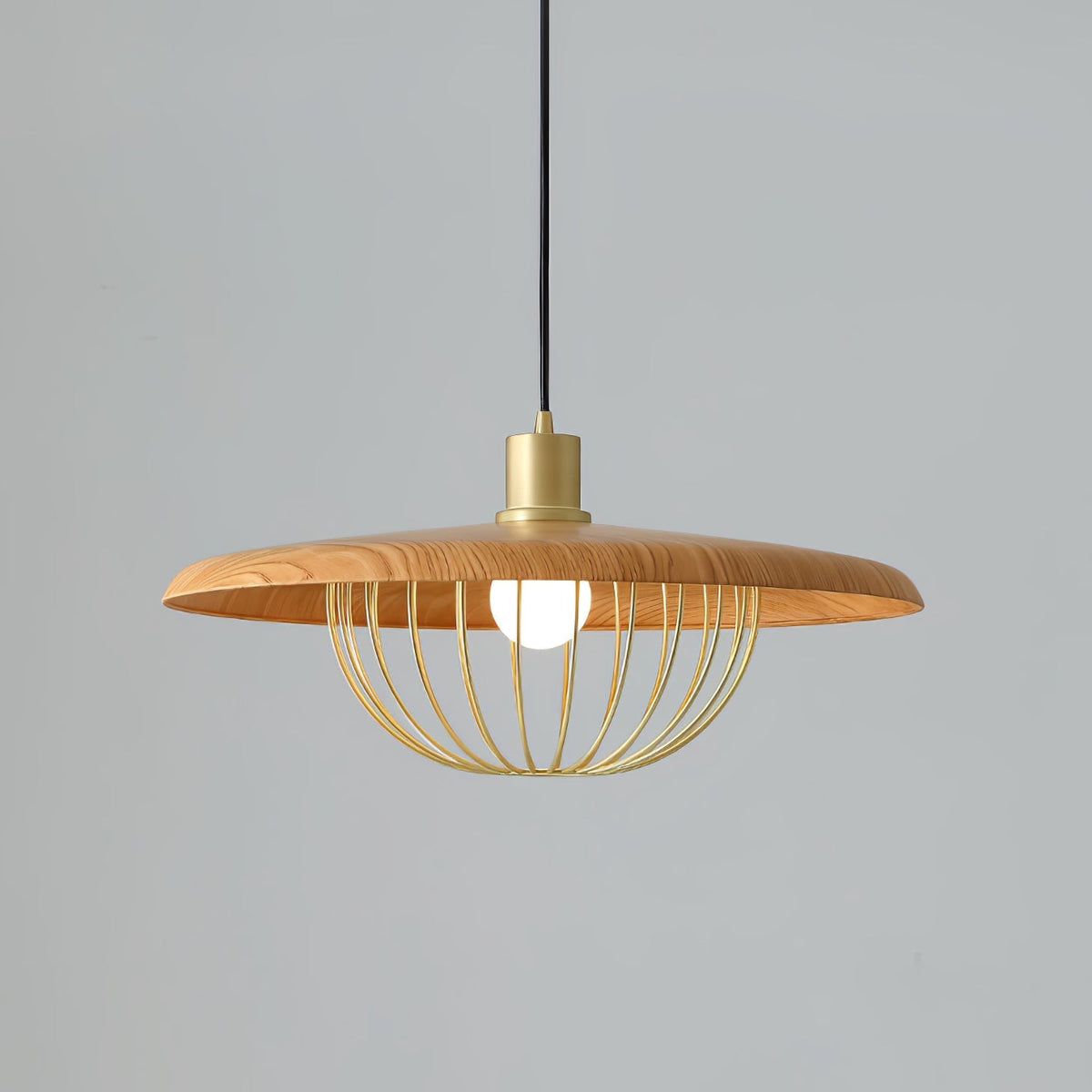Rinoira Retro-Vintage-Pendelleuchte aus Holz