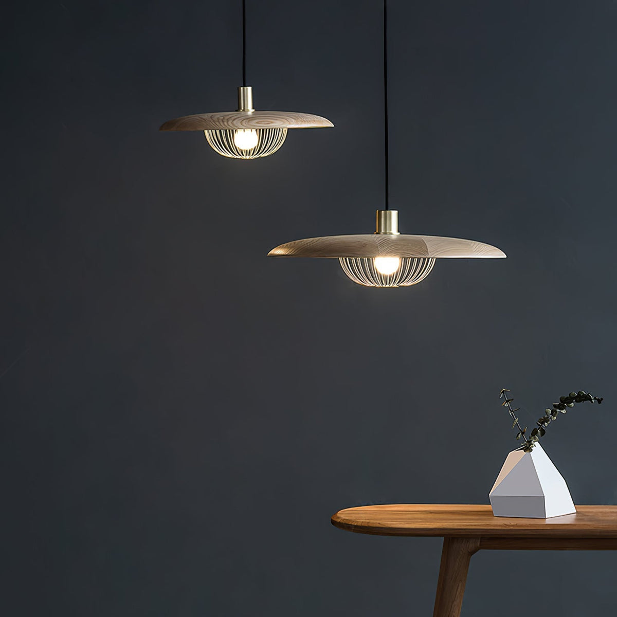 Rinoira Retro-Vintage-Pendelleuchte aus Holz