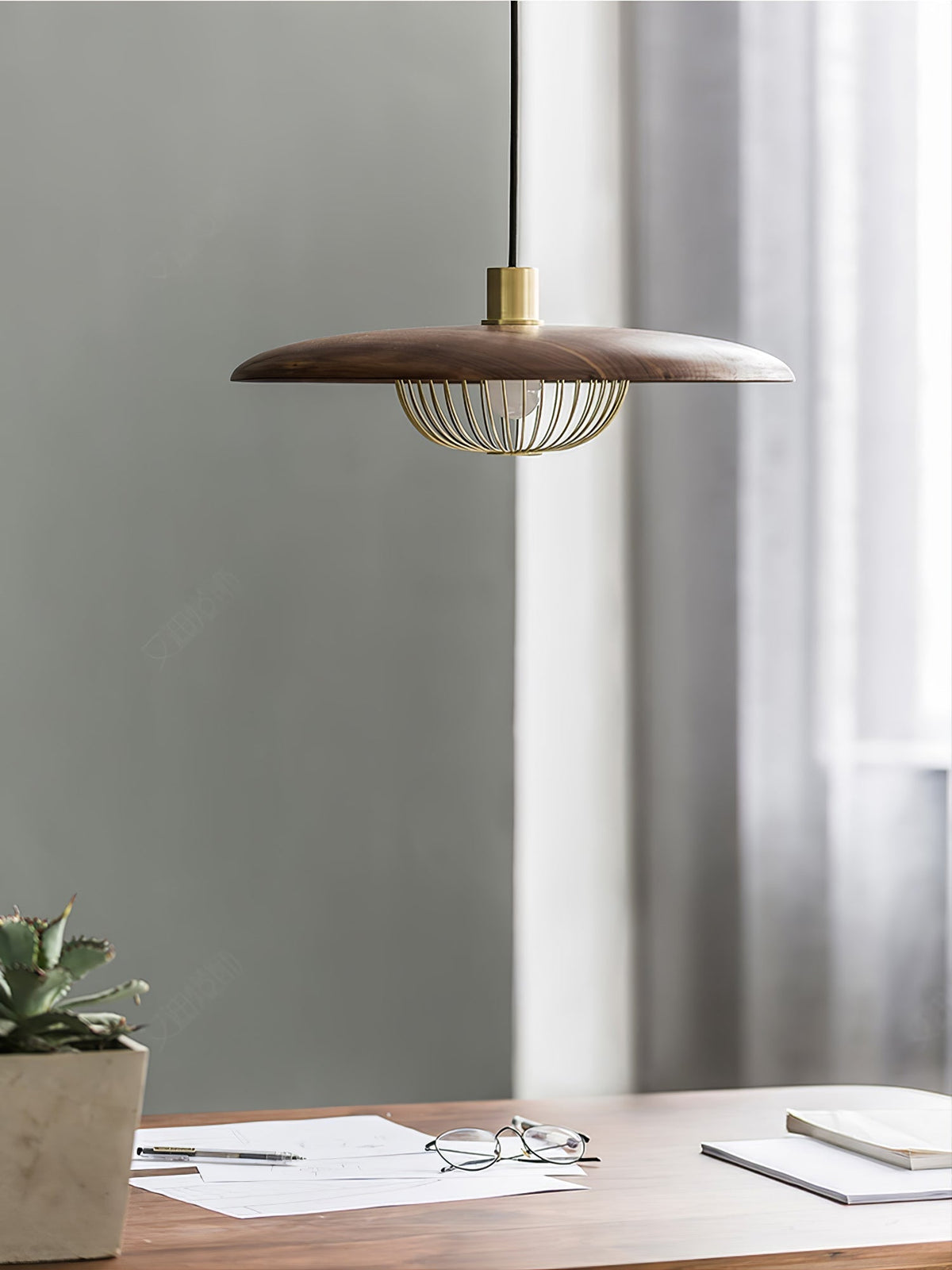 Rinoira Retro-Vintage-Pendelleuchte aus Holz
