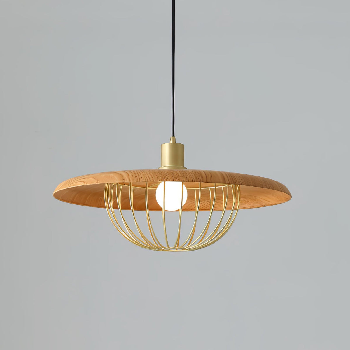 Rinoira Retro-Vintage-Pendelleuchte aus Holz