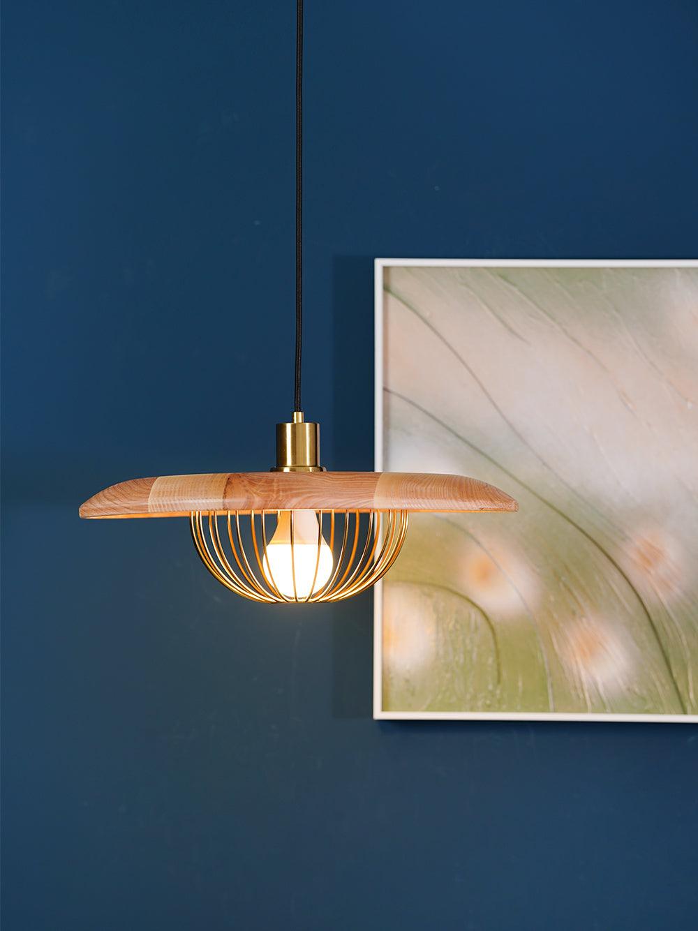 Rinoira Retro-Vintage-Pendelleuchte aus Holz